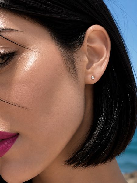 LABRET-PIERCING AUS MASSIVGOLD UND KRISTALL