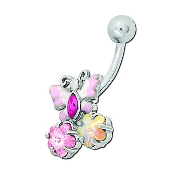 BUTTERFLY BELLY BUTTON PIERCING