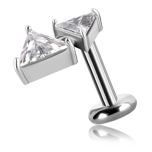 PIERCING WITH ZIRCONIA TRIANGLES IN TITANIUM WITH CRYSTALS