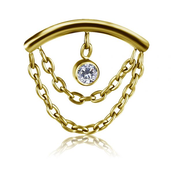 PIÈCE DE REMPLACEMENT FLAT-HELIX PLAQUÉE OR AVEC CHAÎNES ET CRISTAL