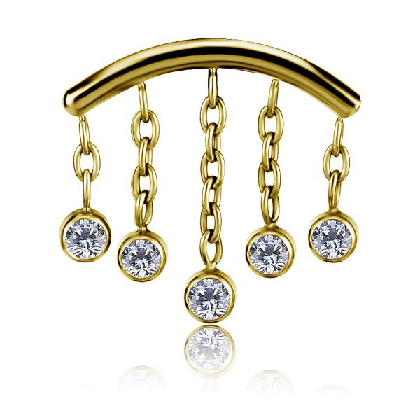 ACCESORIO CHAPADO EN ORO PARA PIERCING FLAT HELIX