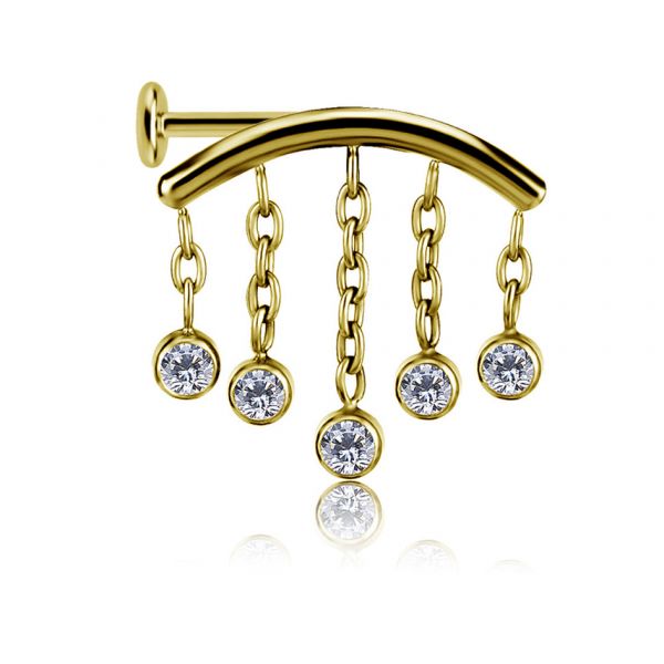JOYA CHAPADA EN ORO CON LABRET PARA FLAT HELIX