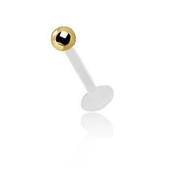 MICRO LABRET WITH 24k GOLD STEEL BALL