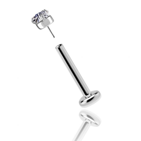 THREADLESS JEWEL FOR HELIX AND TRAGUS PIERCING