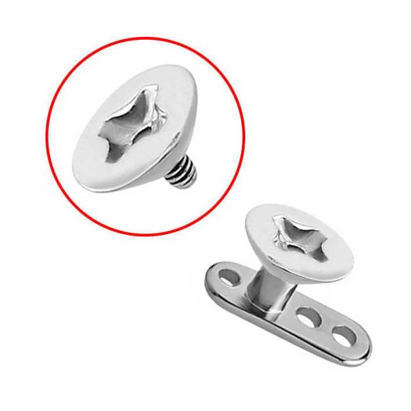 Titanium microdermal with steel screw