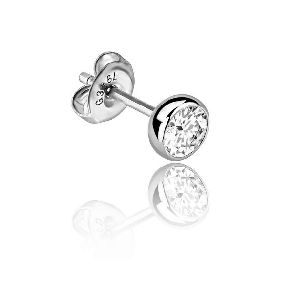 Stainless steel mini earring with premium crystal