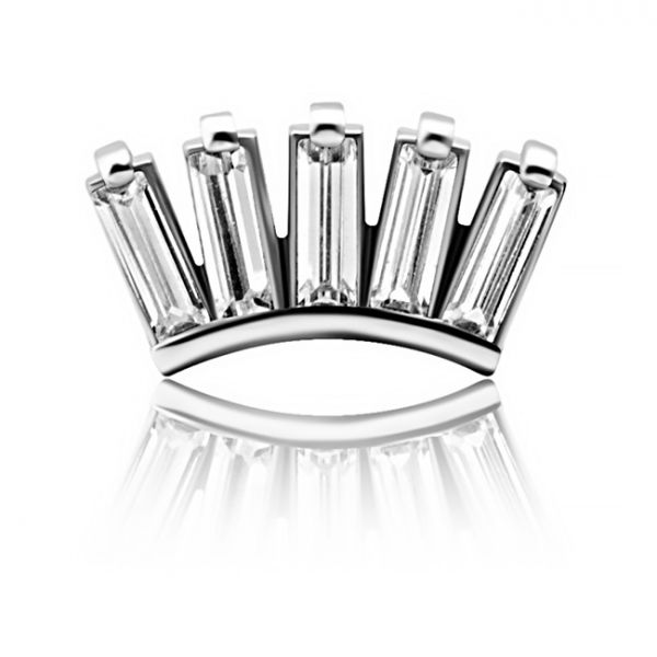 PIERCING LABRET CORONA CON CRISTALLI A TAGLIO BAGUETTE
