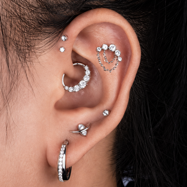 PIERCING FREE NICHEL CON 7 GIOIELLI PER SEPTUM E DAITH