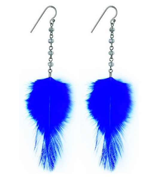 Orecchini piume blu