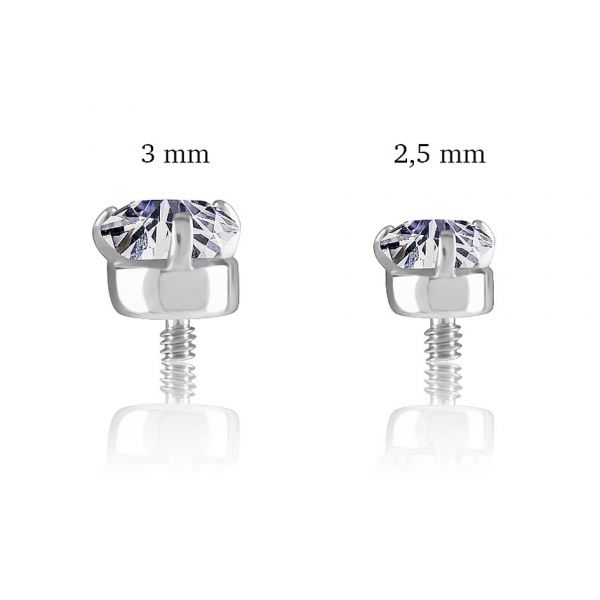 RICAMBIO CON FILETTATURA ESTERNA E PREMIUM CUBIC ZIRCONIA