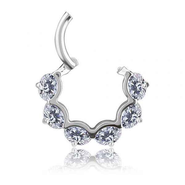 CLICKER RING WITH OVAL CRYSTALS