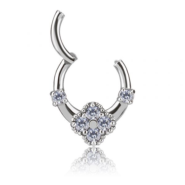 CLICKER RING WITH RHOMBUS CRYSTALS
