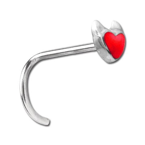 Piercing da naso Cuore rosso 0,8