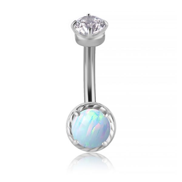 ROOK PIERCING WITH OPAL