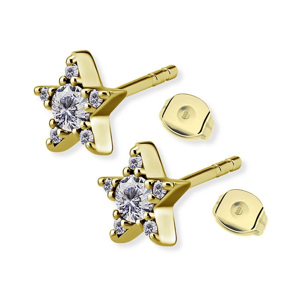 BOUCLES D'OREILLES DORÉES AVEC ÉTOILES ET CRISTAUX