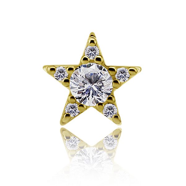 BOUCLES D'OREILLES DORÉES AVEC ÉTOILES ET CRISTAUX