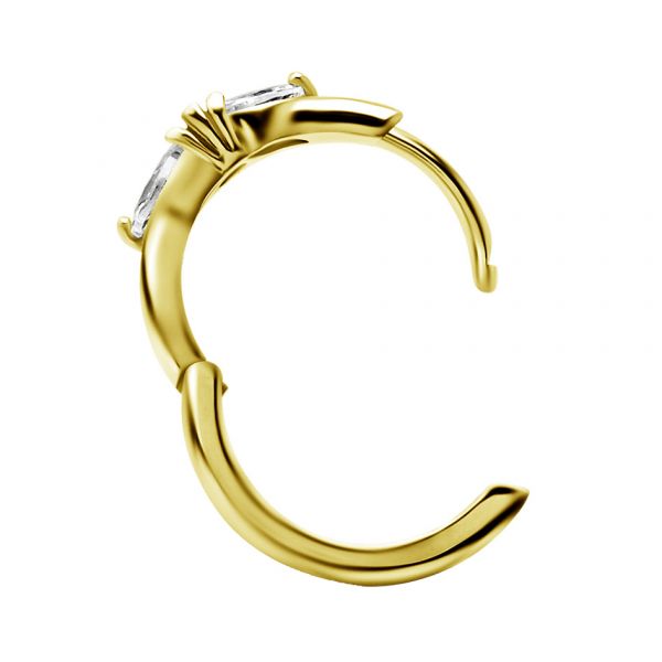 GOLD-PLATED EARRINGS WITH 3 CRYSTAL PETALS