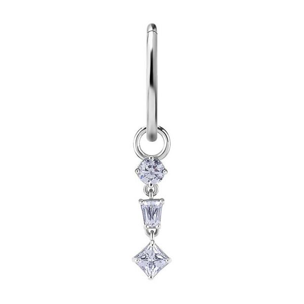 ORECCHINO E CHARM CON CRISTALLI PENDENTI