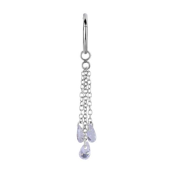PENDIENTE Y CHARM CON CADENAS Y CRISTALES DE ZIRCONIAS