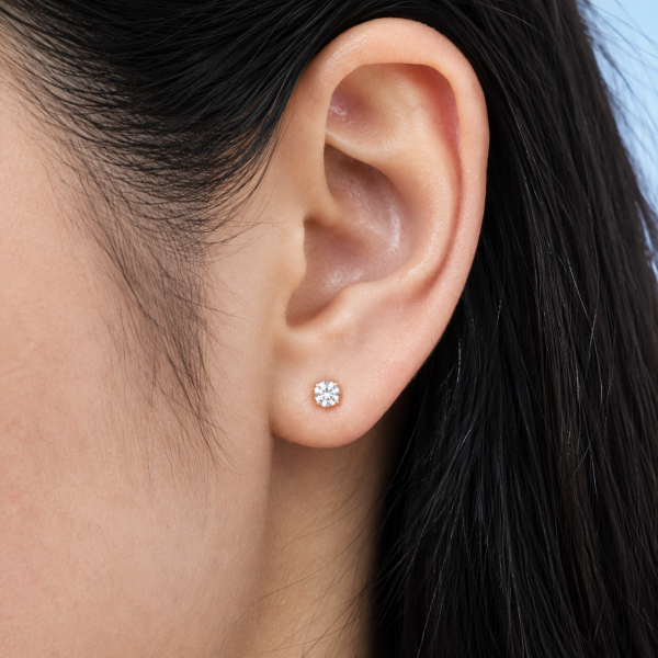 PIERCING DE LABRET DE ORO MACIZO Y CRISTAL