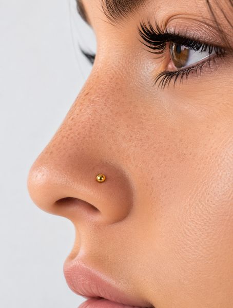 SOLID GOLD NOSE JEWELRY WITH BALL