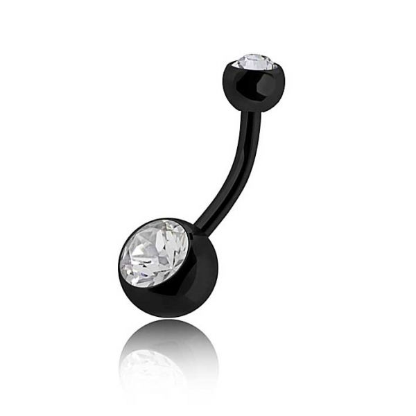Black steel double jewelled belly banana
