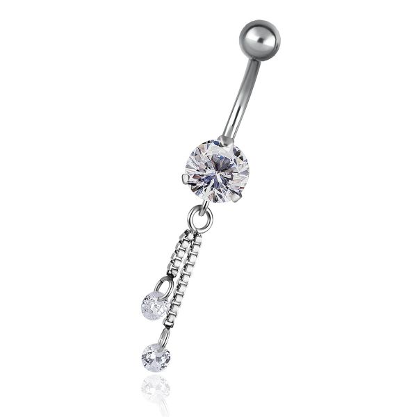Joyas para el ombligo con dos cadenas venecianas