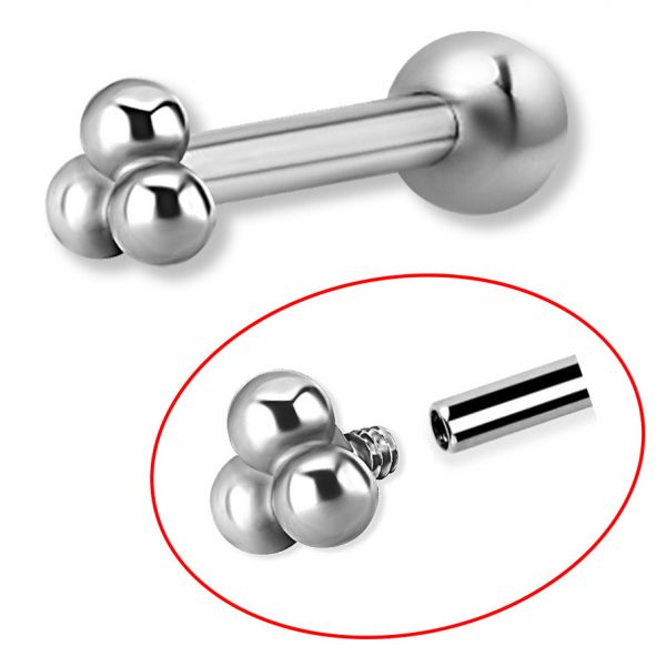 BIJOU TRAGUS AVEC TROIS BOULES