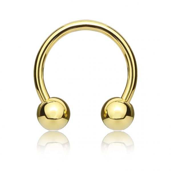 GOLDEN CIRCULAR BARBELL WITH BALLS