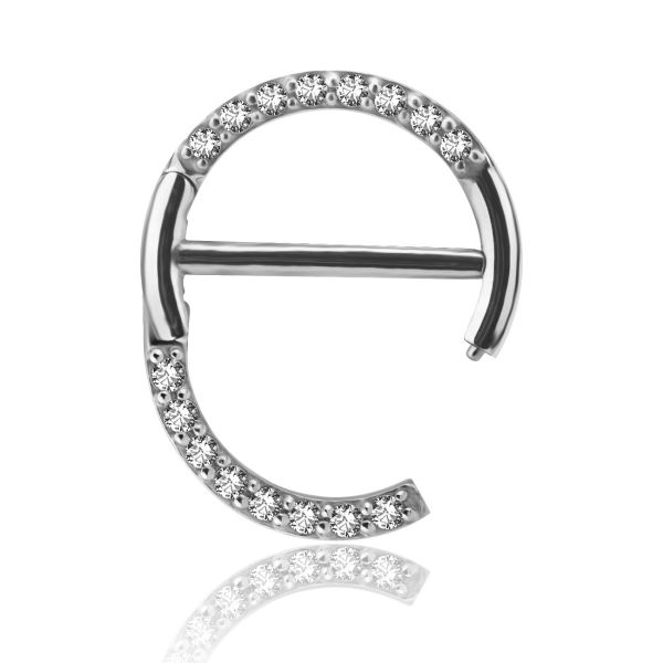 PIERCING DA CAPEZZOLO CON CRISTALLI DI ZIRCONIA