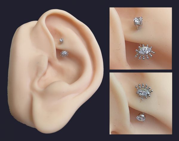 ROOK PIERCING MIT PREMIUM ZIRKONAUGE