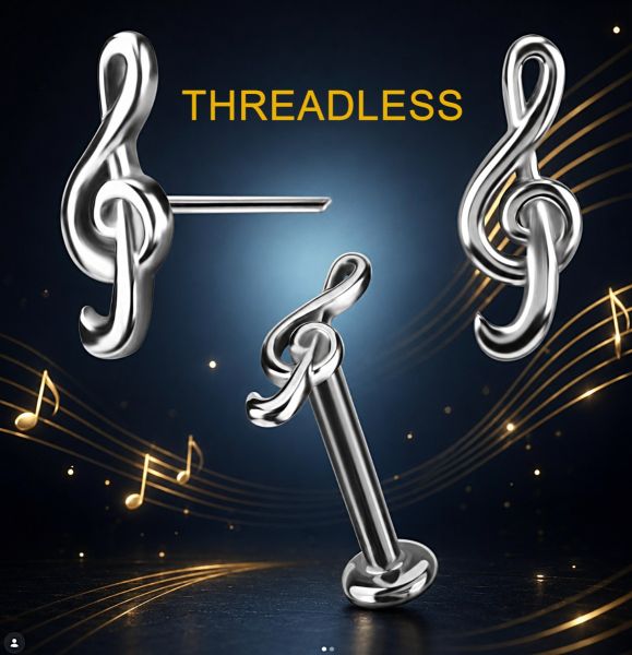 THREADLESS SCHMUCK MIT VIOLINSCHLÜSSEL