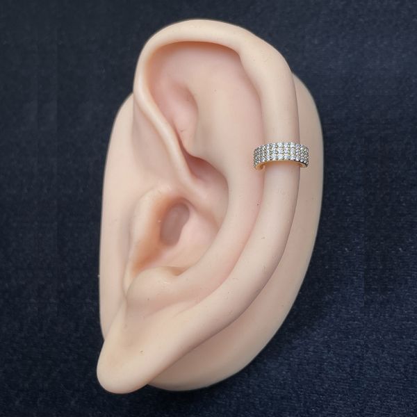 GOLDENER CLICKERRING MIT KRISTALLEN FÜR HELIX-PIERCING