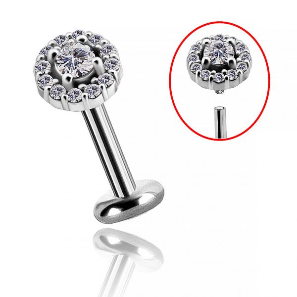 PIERCING HELIX CON PEQUEÑOS CRISTALES DE ZIRCONIA