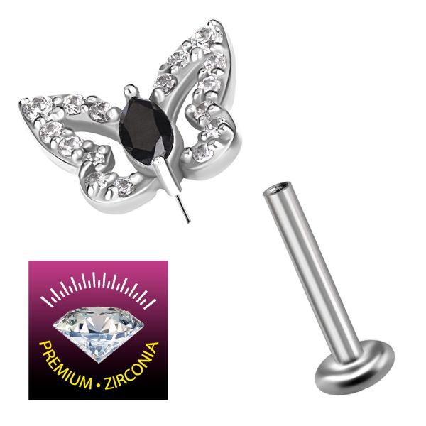 JOYAS SIN HILO CON MARIPOSA PARA OREJA Y LABIO
