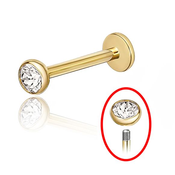 PIERCING DORATO CON GIOIELLO PER LABBRO