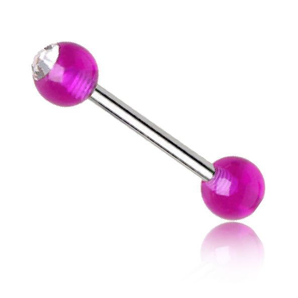 Fluo barbell tongue piercing