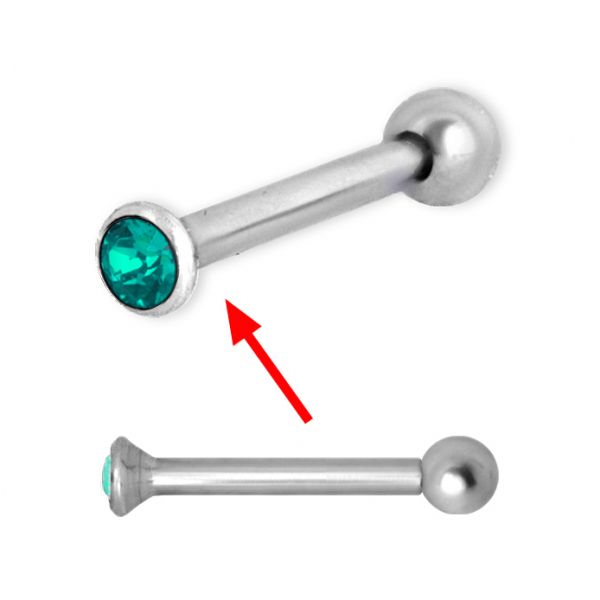 micro barbell with crystal for tragus