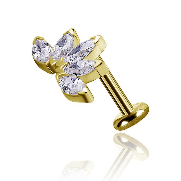 GIOIELLO IN ORO CON FIORE DI LOTO IN CRISTALLO