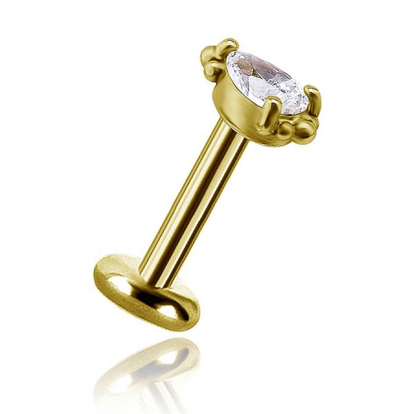 GIOIELLO IN ORO GIALLO CON GOCCIA IN CRISTALLO DI ZIRCONIA