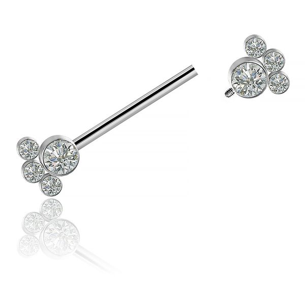 BIJOUX AVEC CRISTAUX POUR PIERCING AU TÉTON
