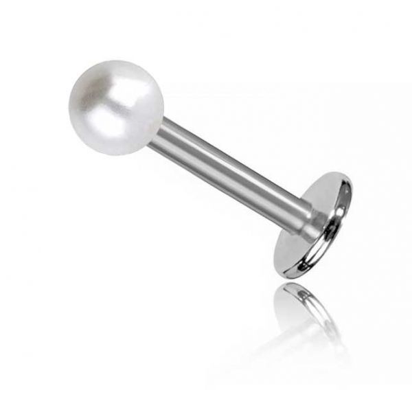 PIERCING LABIO CON PERLA SINTÉTICA