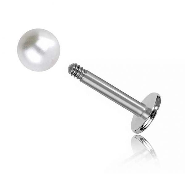 PIERCING LABIO CON PERLA SINTÉTICA