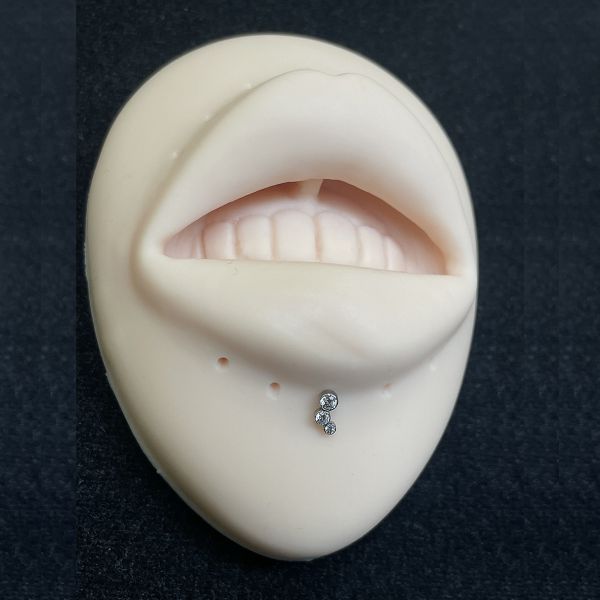 LABRET CON TRE CRISTALLI PER PIERCING VISO E ORECCHIO