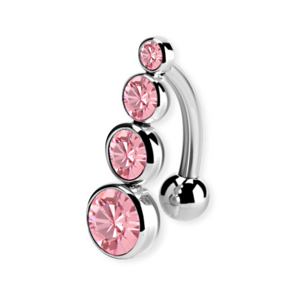 PIERCING BANANE AVEC QUATRE BOULES DE CRISTAL