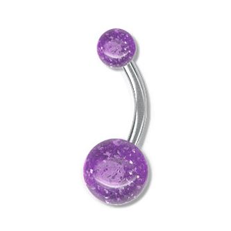 Steel and acrylic bananabell piercing