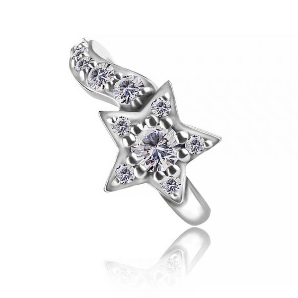 PIERCING CLICKER OMBLIGO CON ESTRELLA DE CRISTAL