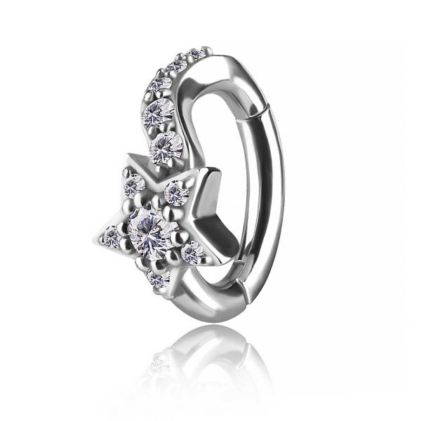 PIERCING CLICKER OMBLIGO CON ESTRELLA DE CRISTAL
