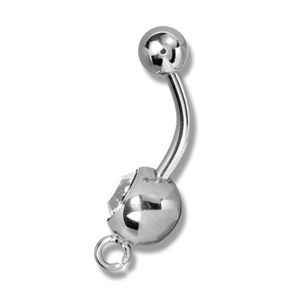 PIERCING OMBELICO CON ANELLO E CRISTALLO PREMIUM