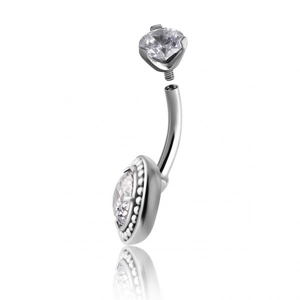PIERCING NOMBRIL AVEC CRISTAL DE 120 FACETTES